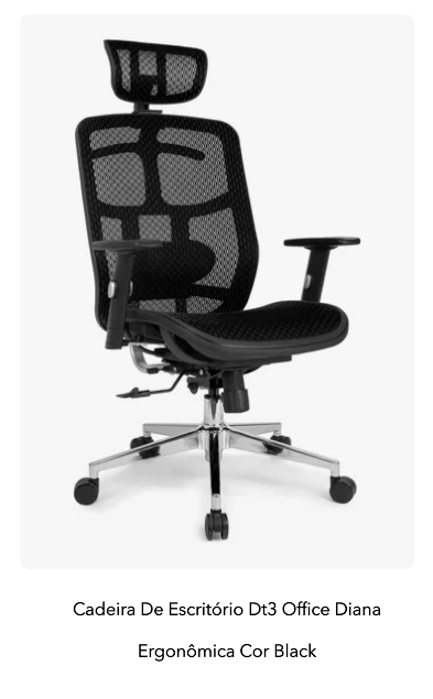 Imagem de Cadeira Ergonômica DT3 Office Diana