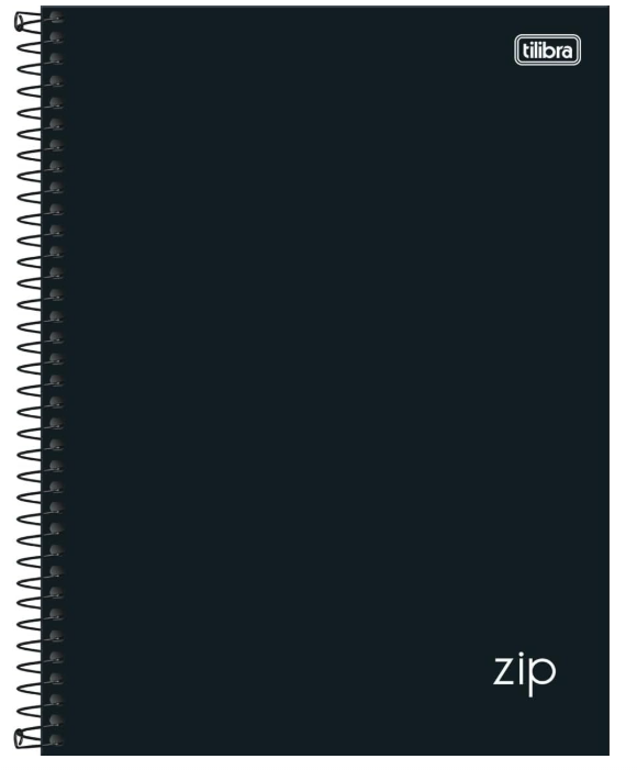 Tilibra 305421 Universitário 10 Matérias Zip - Caderno Espiral, Capa Dura, 160 Folhas, Preto