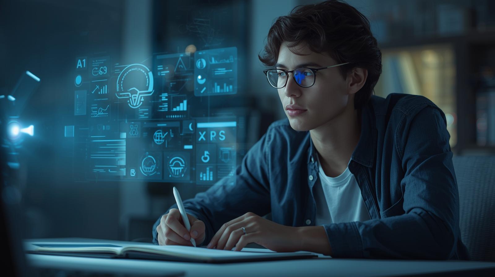 Concurseiro estudando com ajuda da IA